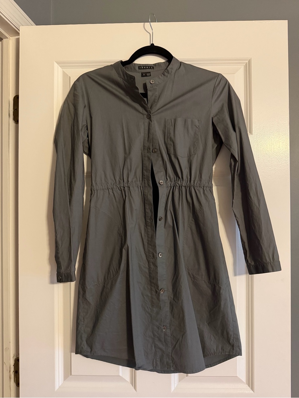Theory size 2 mini button down shirt dress